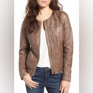 Hinge leather jacket